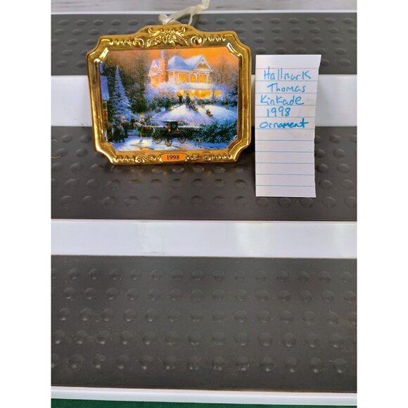 1998 Hallmark Victorian Christmas II Thomas Kinkade Ornament Dollhouse Picture - Picture 6 of 7